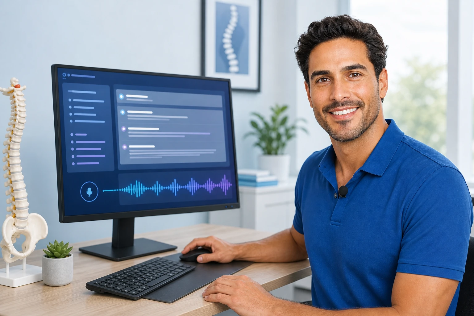 Chiropractor using Final Word voice recognition to create a structured clinical note
